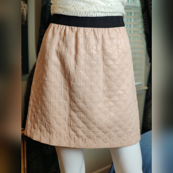 Ann Taylor Loft Pale Pink Embossed Skirt Size 6 - Picture 10 of 14